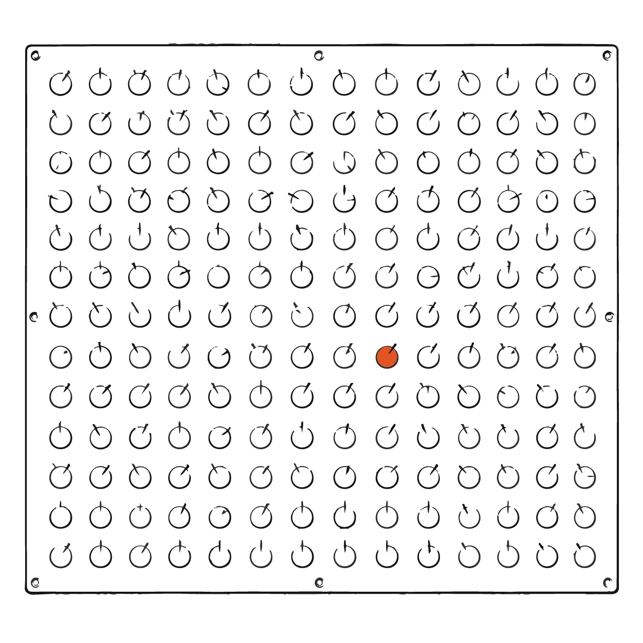 A grid of dots with a single orange one — how tokens work
